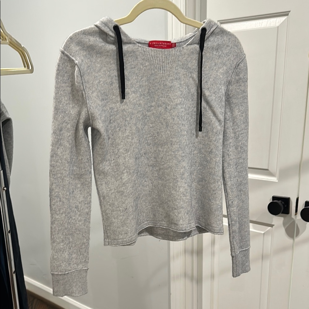 n:PHILANTHROPY Gray Fitted cashmere Long Sleeve Hoodie